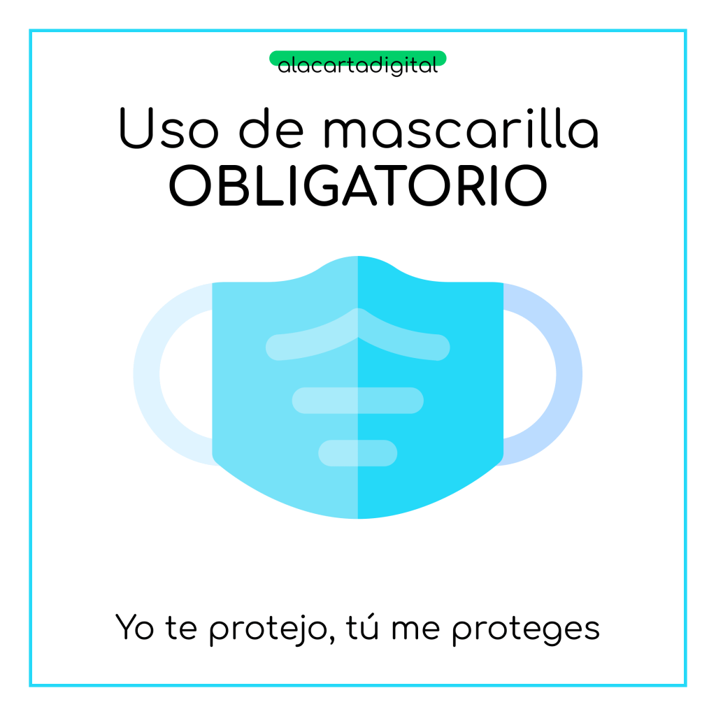 Cartel uso de mascarilla obligatorio
