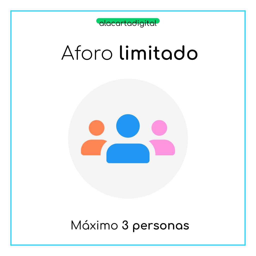 Cartel de aforo limitado a 3 personas