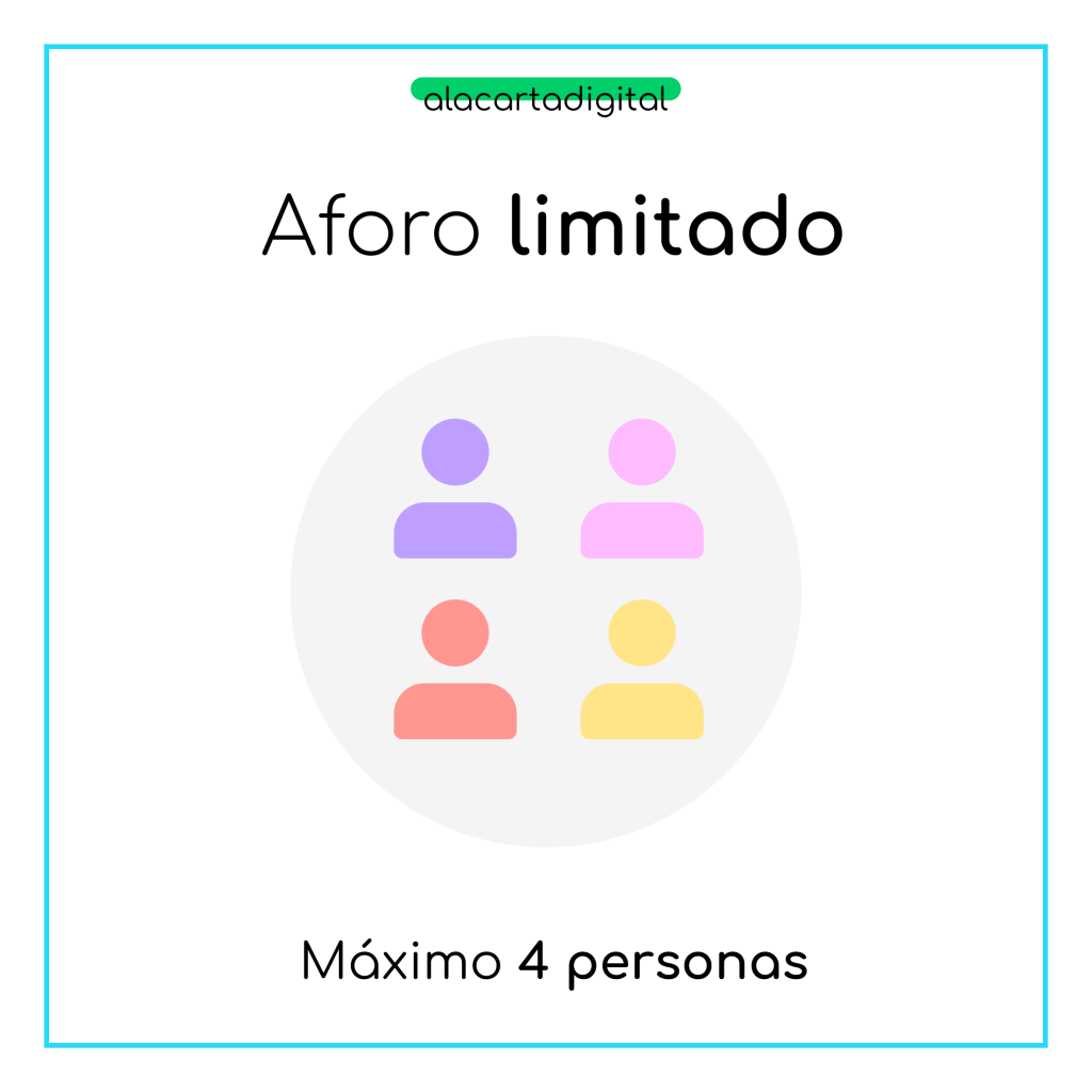 Cartel de aforo limitado a 4 personas