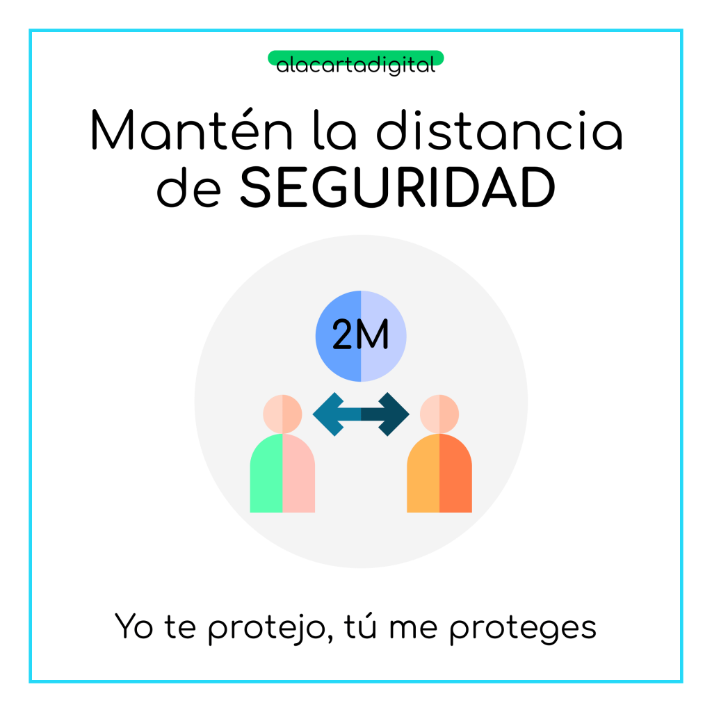 Cartel de mantener distancia de seguridad
