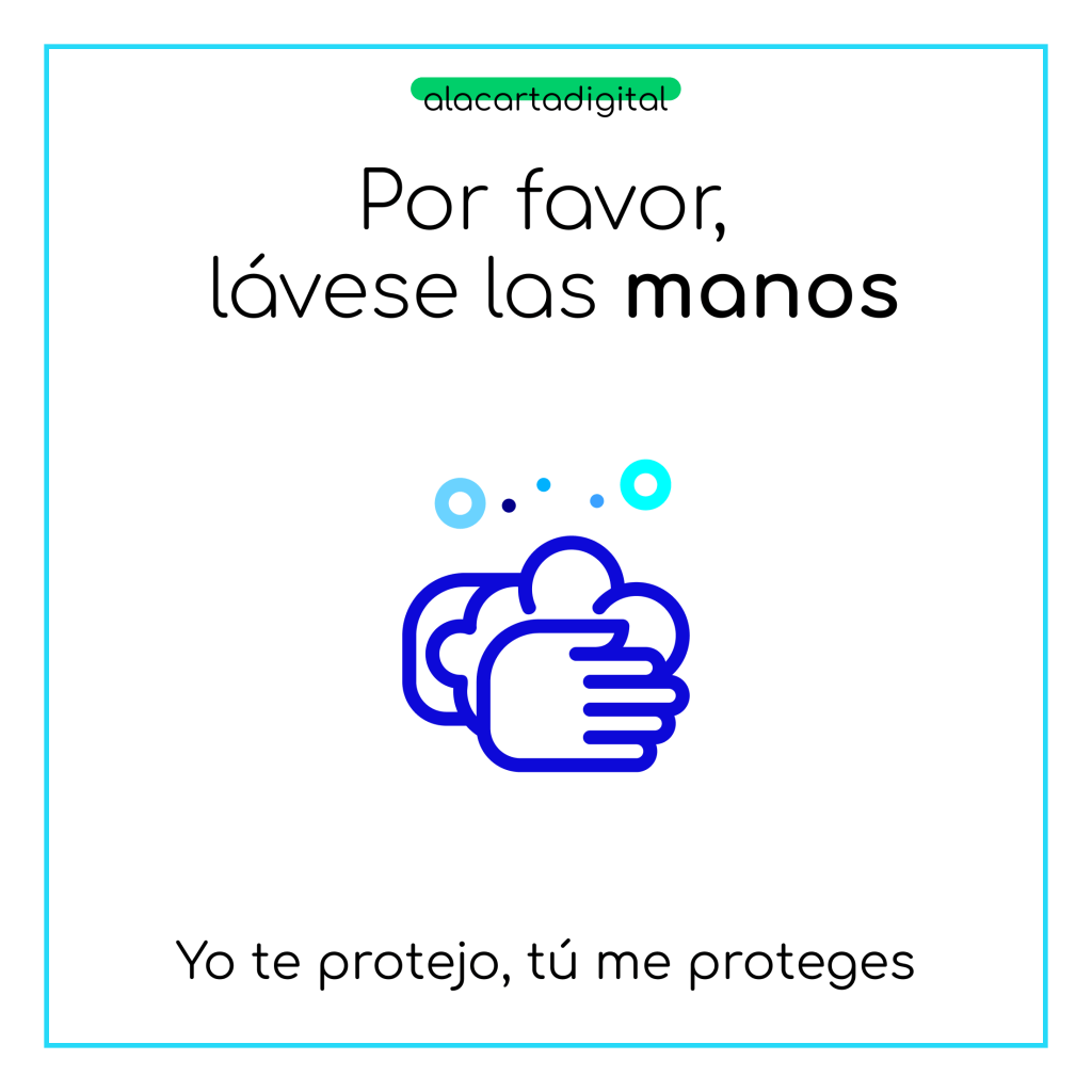 Cartel de lavarse las manos (usted)