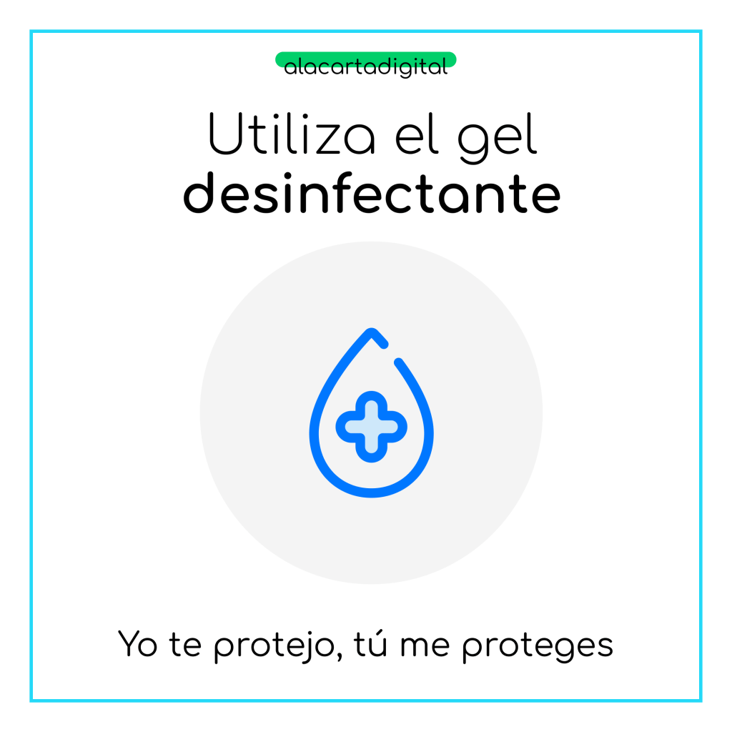 Cartel de utilizar gel desinfectante