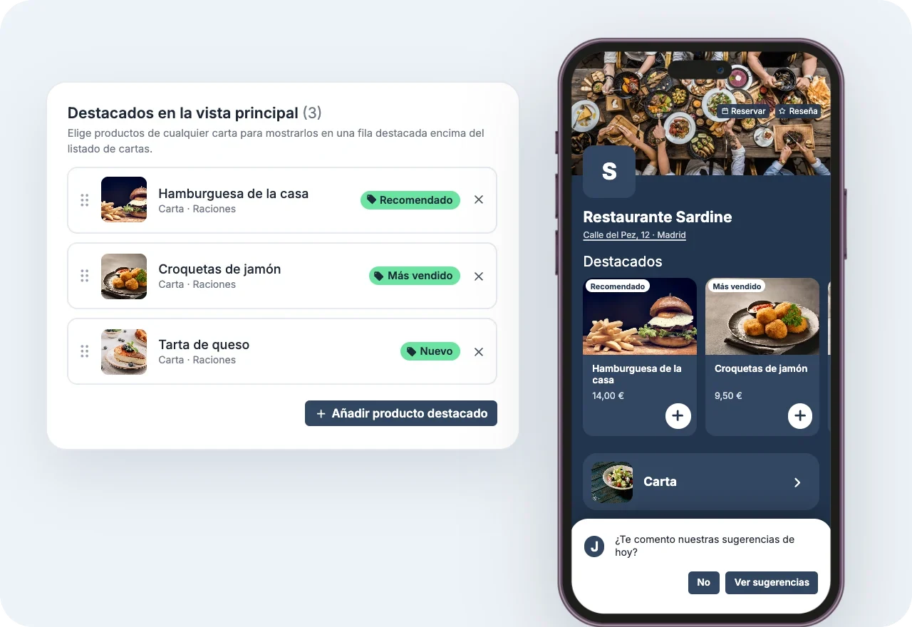 Vender más con IA: destacados, sugerencias y chef virtual