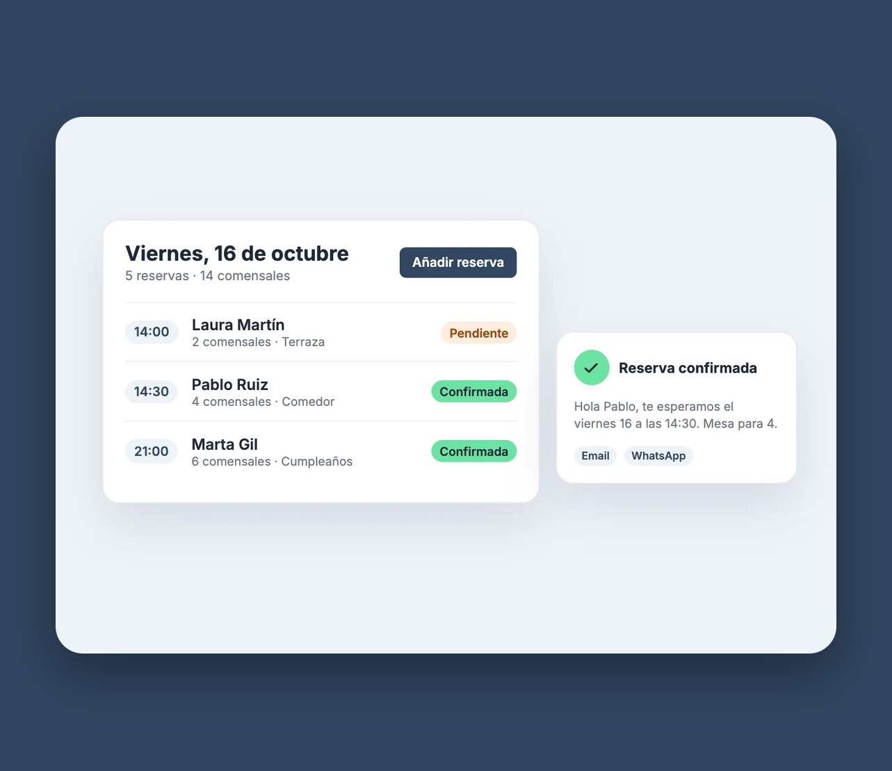 Reservas online para tu restaurante, desde Avocaty